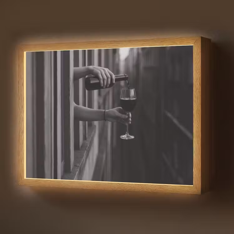Wijnfles - Glas - Handen - Raam Light Box met batterij (Wandlamp) middel -z3d_website