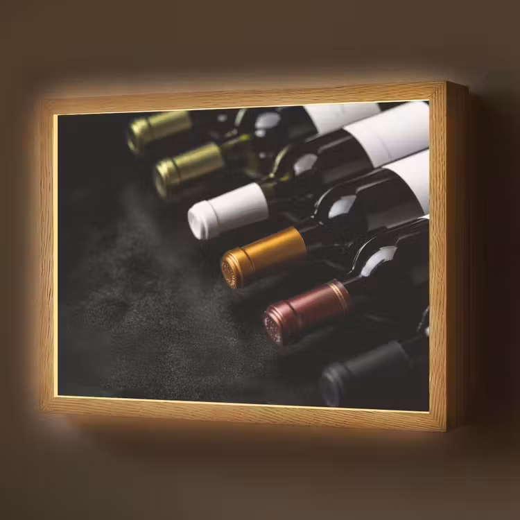 Wijn - Flessen - Variatie - Smaken Light Box met batterij (Wandlamp) middel -z3d_website