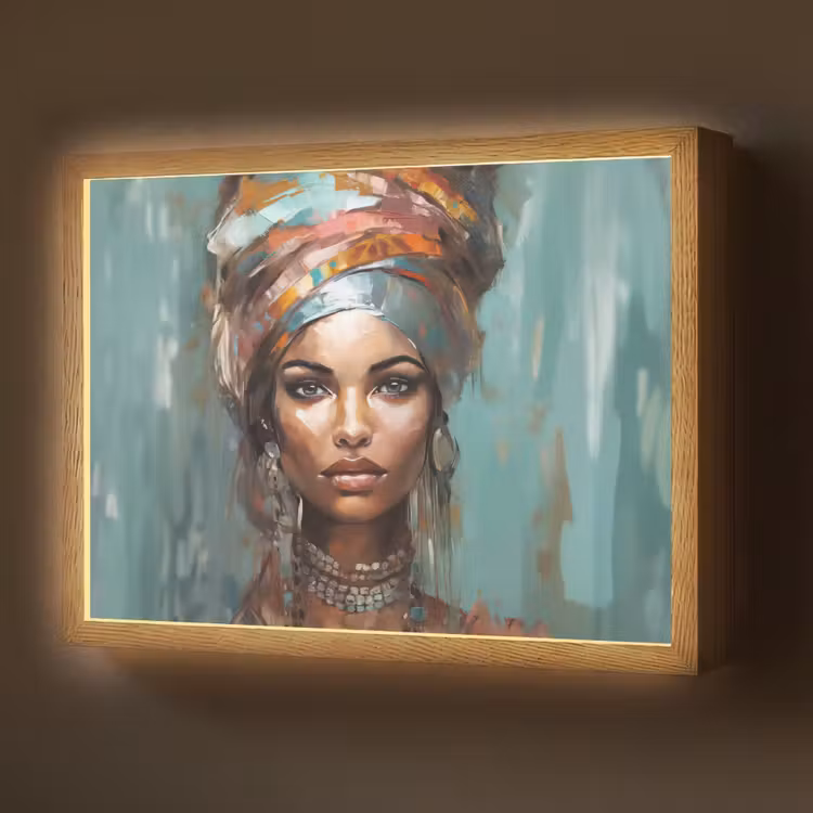 Vrouw - Kunst - Sieraden - Portret Light Box met batterij (Wandlamp) middel -z3d_website