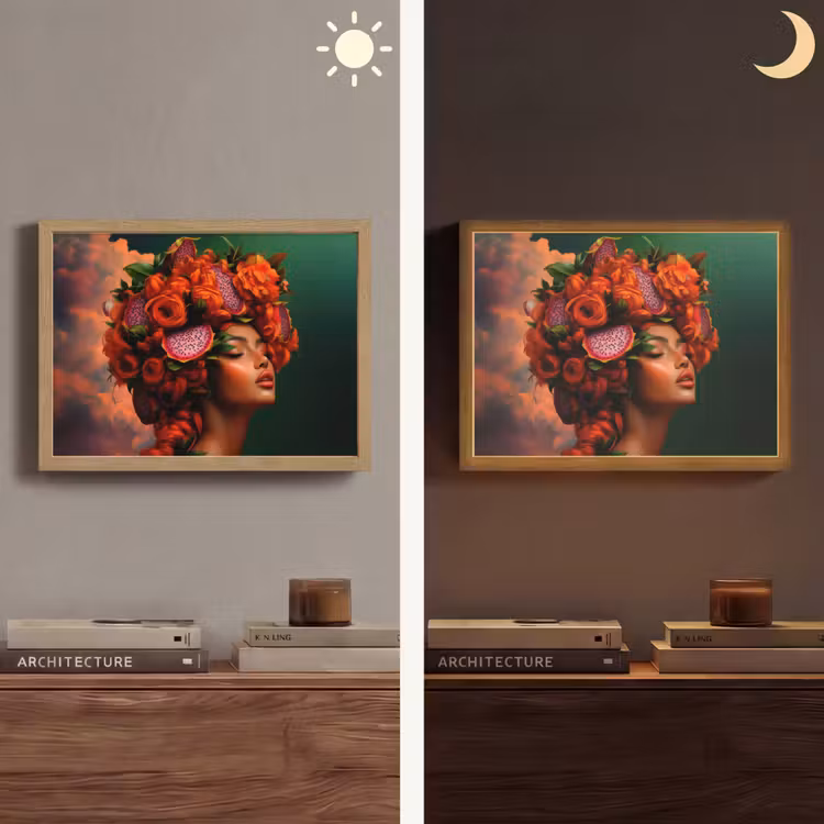 Vrouw - Drankenfruit - Rozen Light Box met batterij (Wandlamp) middel -sfeer3