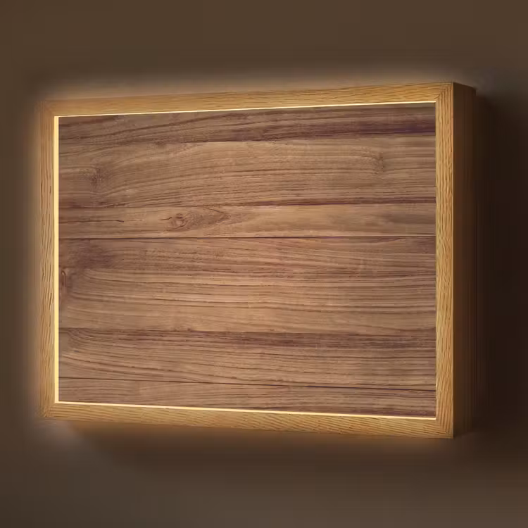 Houtlook - Bruin Light Box met batterij (Wandlamp) middel -z3d_website