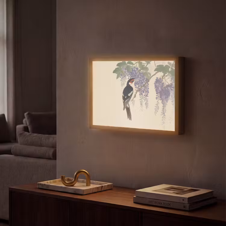 Specht - Bloemen - Paars Light Box met batterij (Wandlamp) middel -sfeer1
