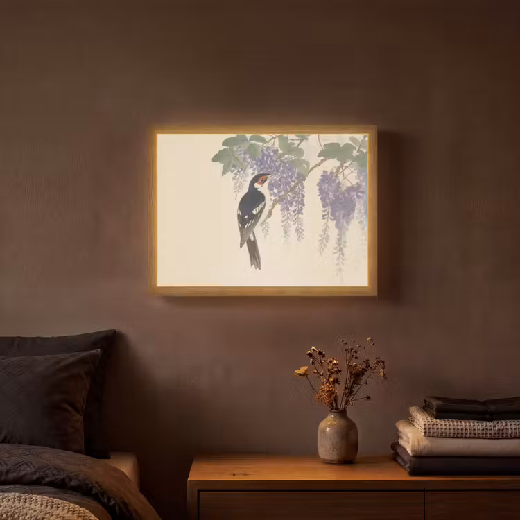 Specht - Bloemen - Paars Light Box met batterij (Wandlamp) middel -sfeer4