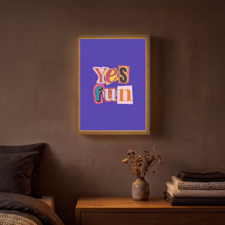 Yes fun - Kleurrijk - Collage-stijl Light Box met batterij (Wandlamp) middel -sfeer4