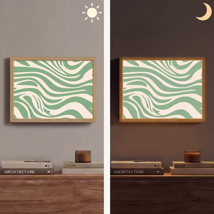 Zebrapatroon - Groen - Retro Light Box met batterij (Wandlamp) middel -sfeer3