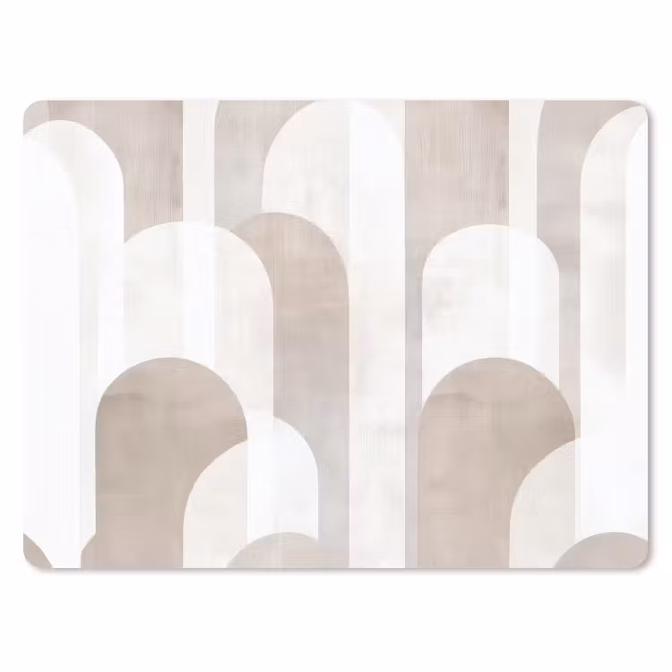 Abstracte bogen - Modern - Beige muismat rubber klein -3d