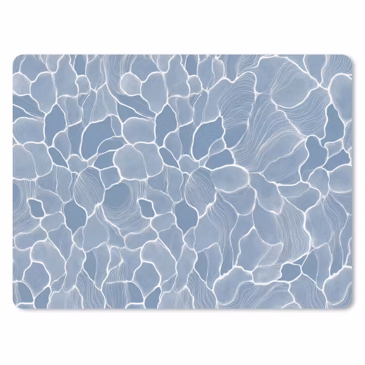 Abstract - Blauw - Bladeren muismat rubber klein -3d