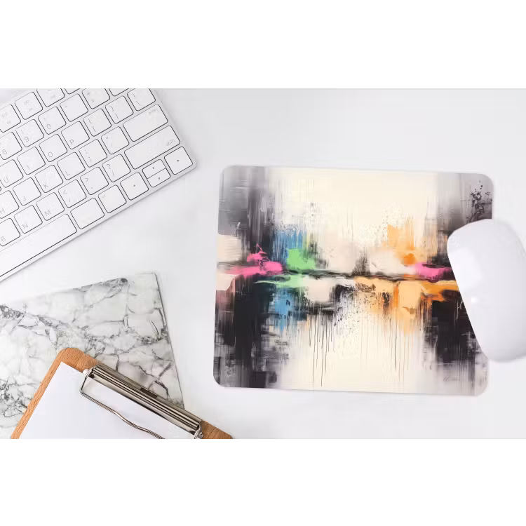 Abstract - Kleurexplosie - Landschap muismat rubber klein -witbureau