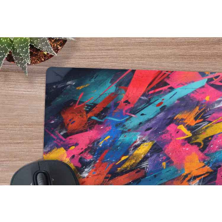 Abstract - Explosie - Neonkleuren muismat rubber klein -closeup