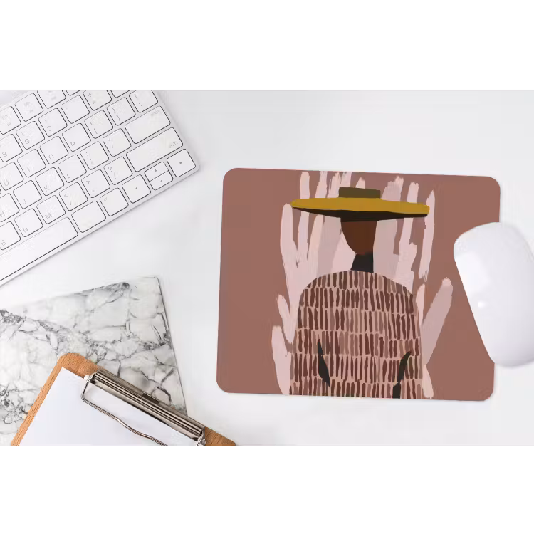 Abstract - Figuur - Illustratie - Hoed muismat rubber klein -witbureau