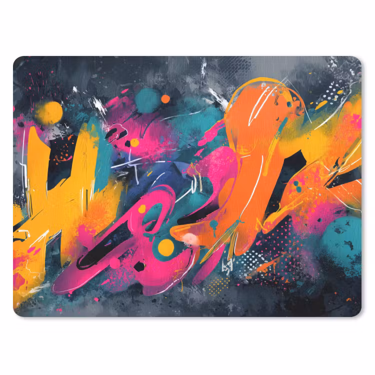 Abstract - Graffiti - Kleurrijk - Verfspatten muismat rubber klein -3d