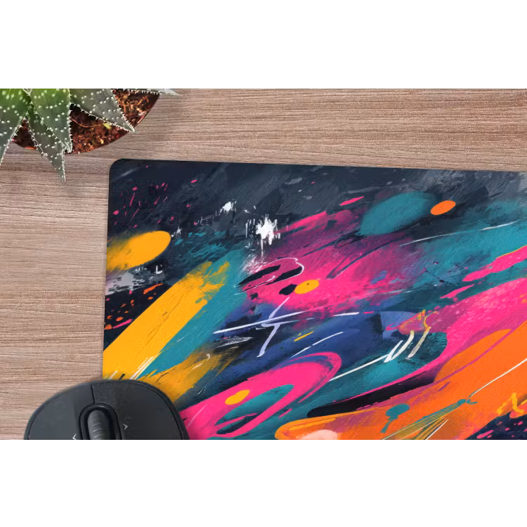Abstract - Graffiti - Kleurrijk - Verfspatten muismat rubber klein -closeup