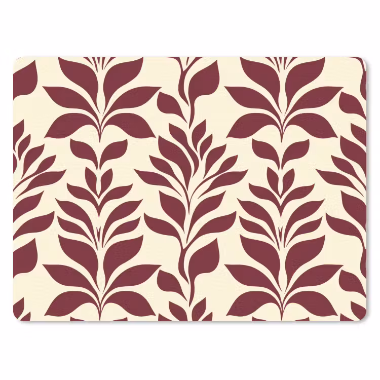 Abstract - Bladeren - Burgundy muismat rubber klein 262 -3d