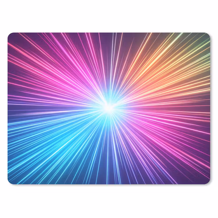 Abstract - Light - Burst - Modern - Colorful muismat rubber klein -3d