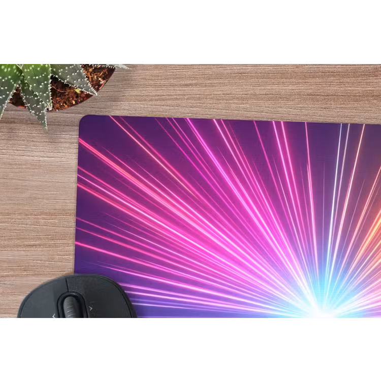 Abstract - Light - Burst - Modern - Colorful muismat rubber klein -closeup