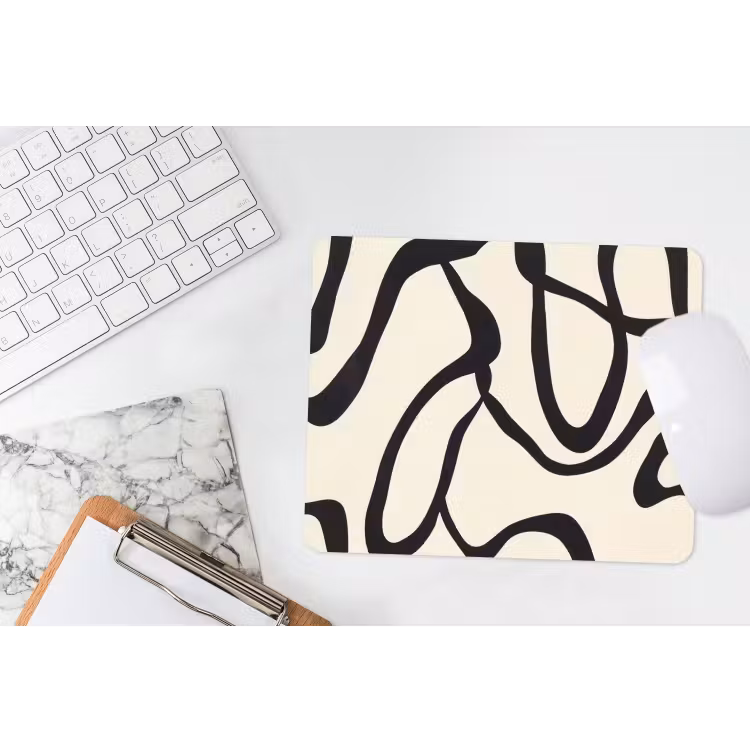 Abstract - Lijnen - Modern - Beige muismat rubber klein -witbureau