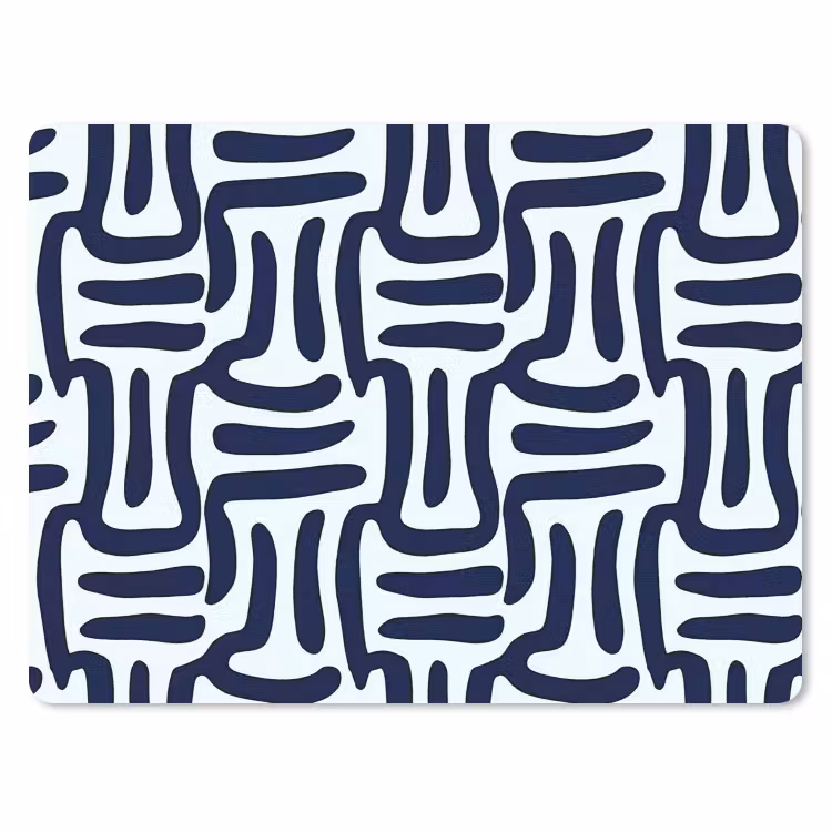 Abstract - Modern - Blauw muismat rubber klein 262 -3d