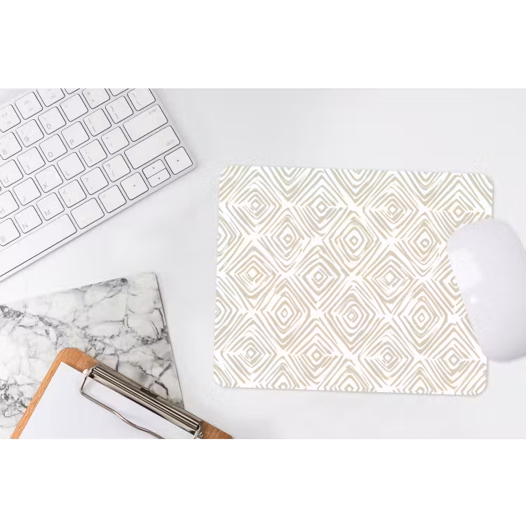 Abstract - Ruit - Beige muismat rubber klein 262 -witbureau