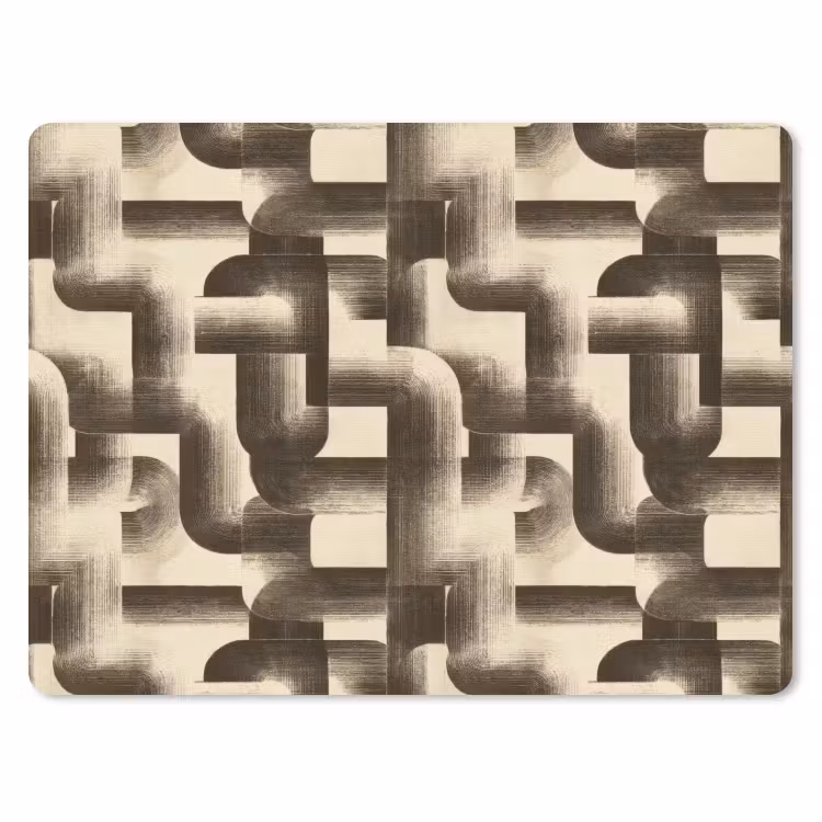Abstract - Retro - Zwart muismat rubber klein 262 -3d