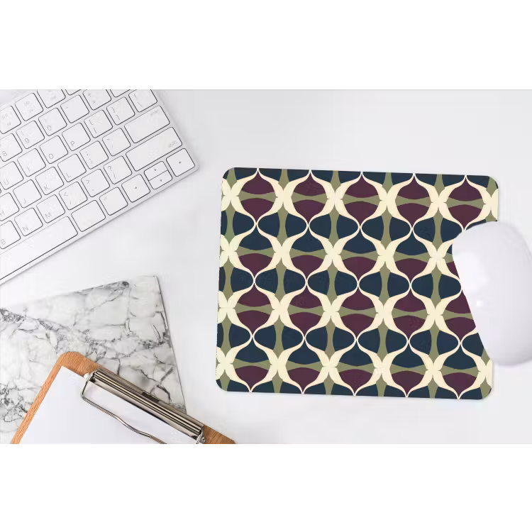Abstract - Retro - Kleurrijk muismat rubber klein 262 -witbureau
