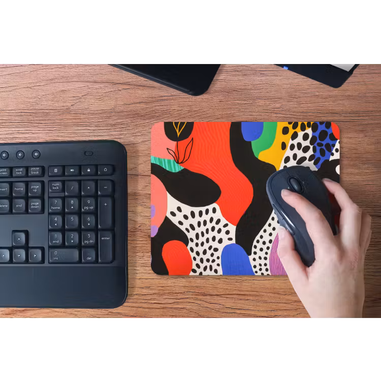 Abstract - Vormen - Kleuren - Stippen muismat rubber klein -toetsenbord