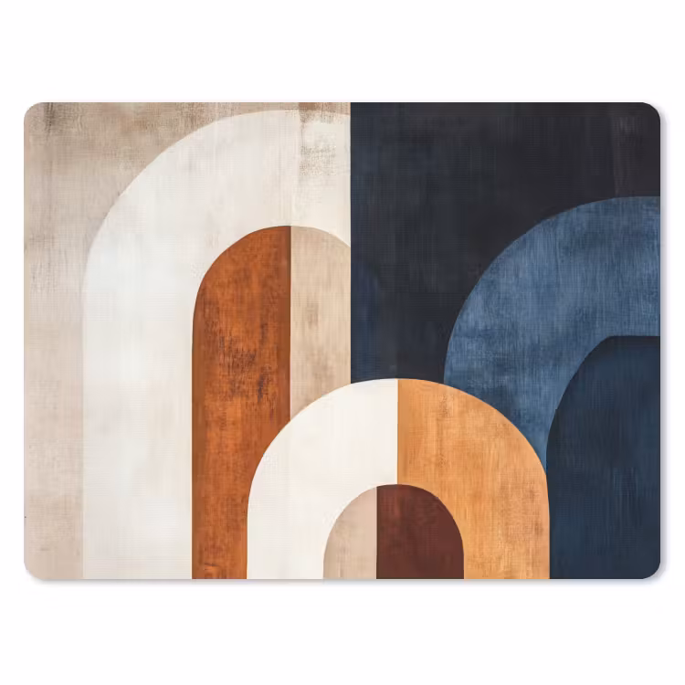 Abstract - Vormen - Donkerblauw muismat rubber klein -3d