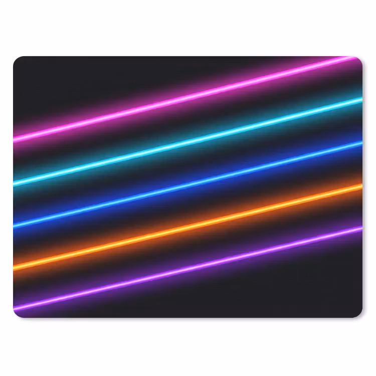 Esthetiek - Retro - Neon muismat rubber klein -3d