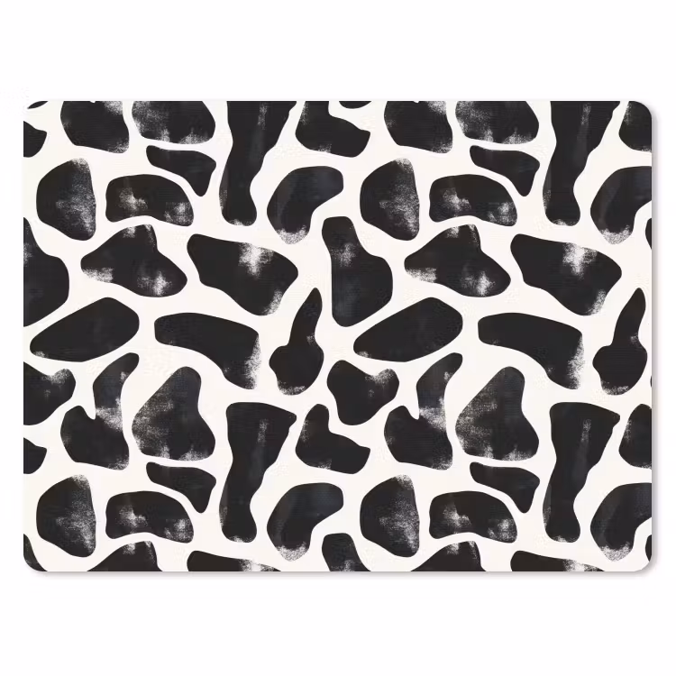 Dierenpatroon - Vlekken - Zwart - Wit muismat rubber klein 262 -3d