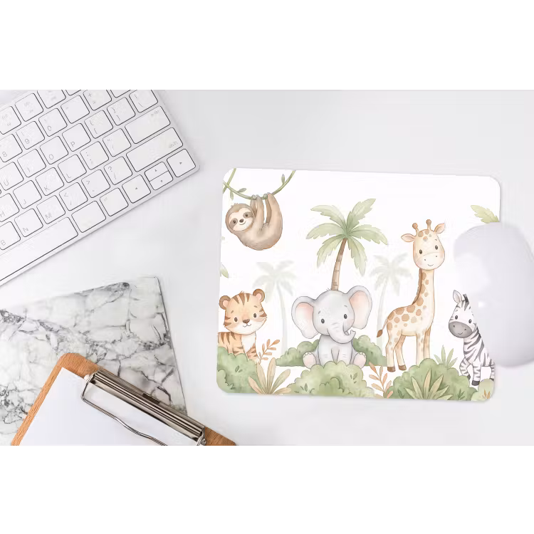 Dieren - Jungle - Pastel muismat rubber klein -witbureau