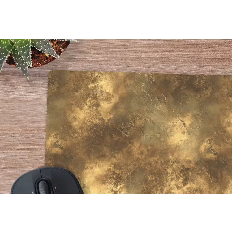 Antiek - Metaallook - Goud muismat rubber klein 262 -closeup