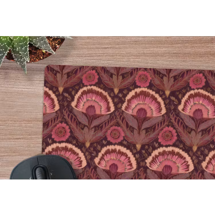 Antiek - Bloemen - Kleurrijk muismat rubber klein 262 -closeup