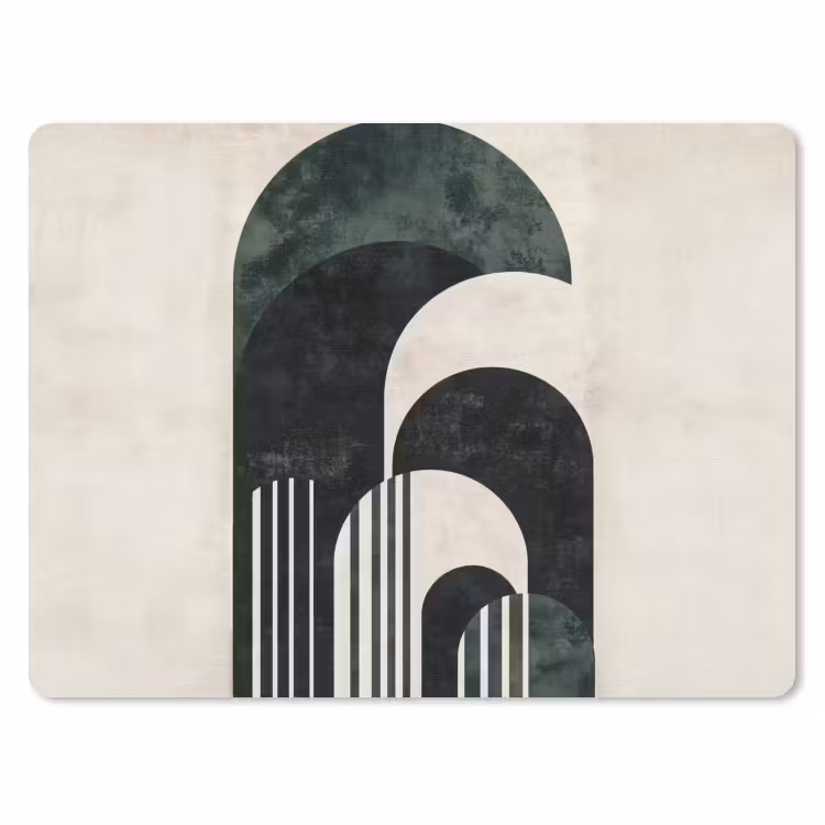 Bogen - Donkergroen - Lijnen muismat rubber klein -3d