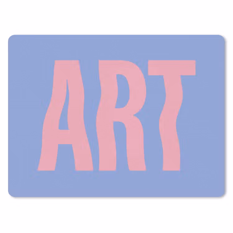 Art - Roze - Blauw muismat rubber klein -3d