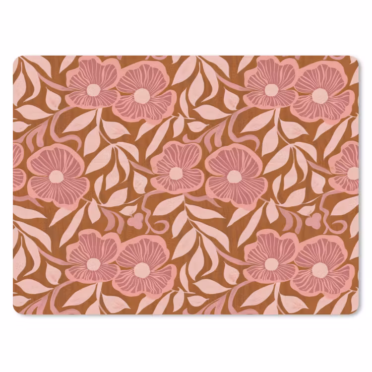 Sfeer - Bloemen - Roze muismat rubber klein 262 -3d