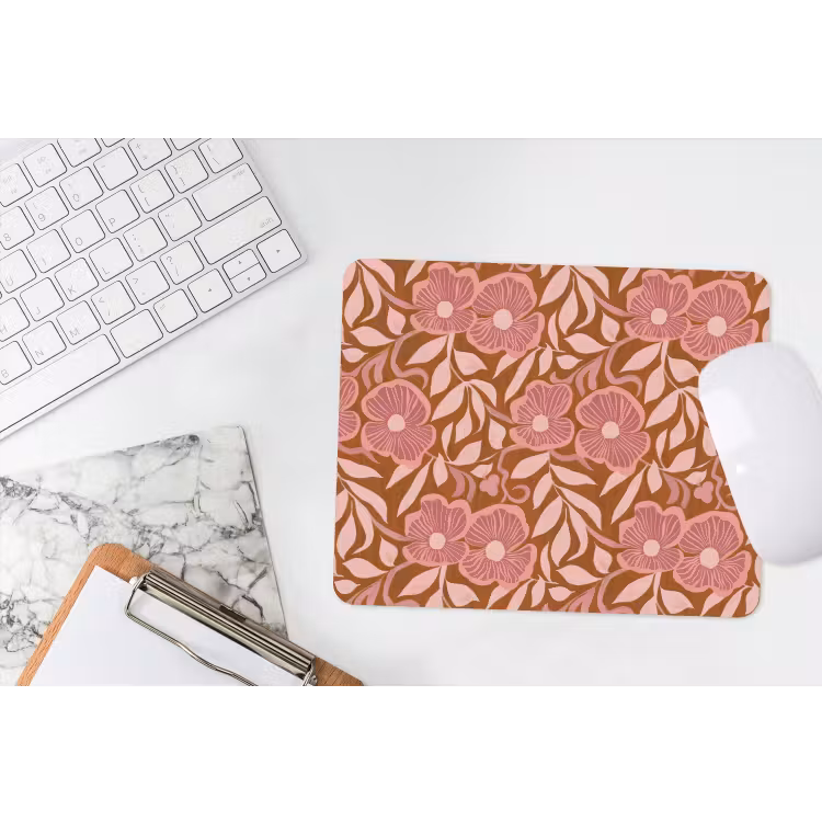Sfeer - Bloemen - Roze muismat rubber klein 262 -witbureau