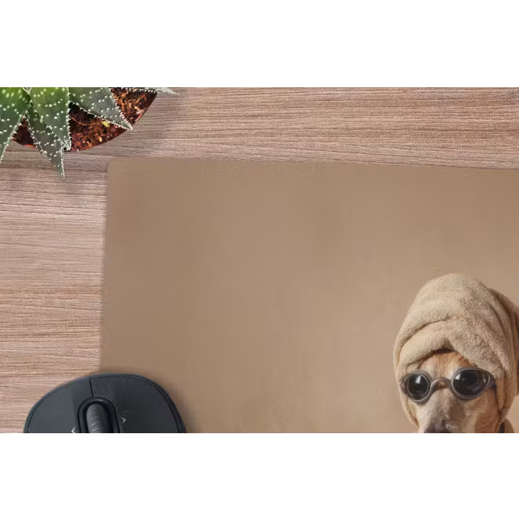 Bad - Hond - Boek - Zonnebril muismat rubber klein -closeup