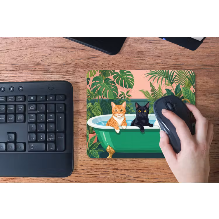 Badkamer - Kattenparade - Kleurrijk muismat rubber klein -toetsenbord