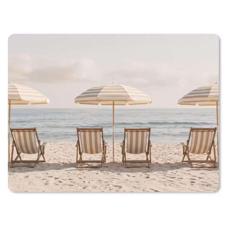 Strand - Stoelen - Parasol muismat rubber klein -3d