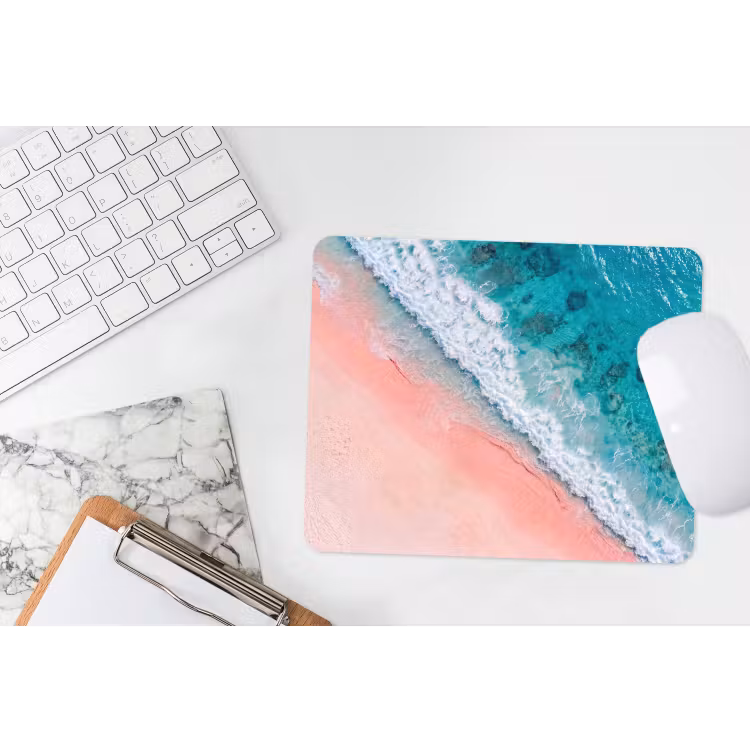 Strand - Oceaan - Golven - Roze Zand - Natuur muismat rubber klein -witbureau