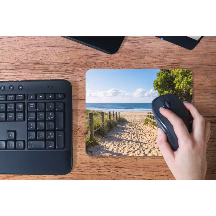 Strand - Zandpad - Oceaan - Natuur muismat rubber klein -toetsenbord
