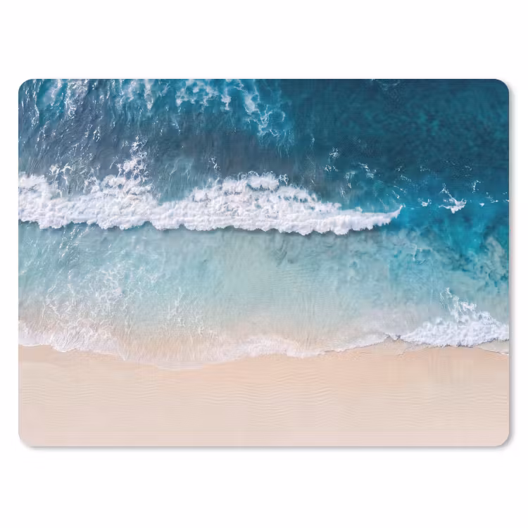 Strand - Zee - Golven - Natuur - Blauw muismat rubber klein -3d