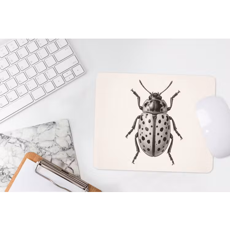 Kever - Insect - Vintage muismat rubber klein -witbureau