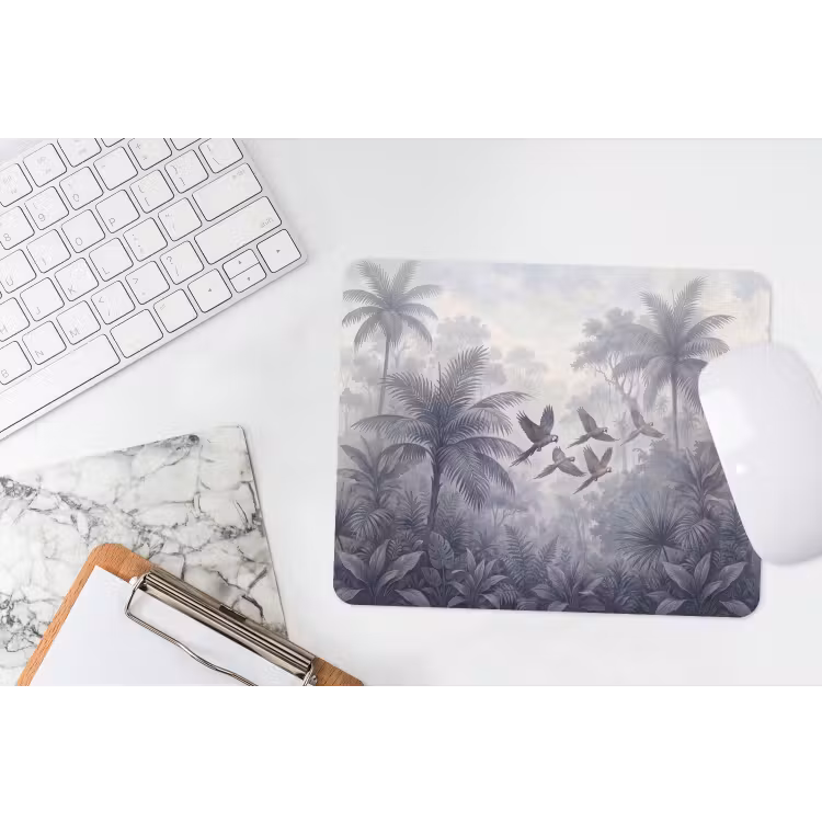 Vogel - Vliegend - Jungle - Vintage - Dieren muismat rubber klein -witbureau