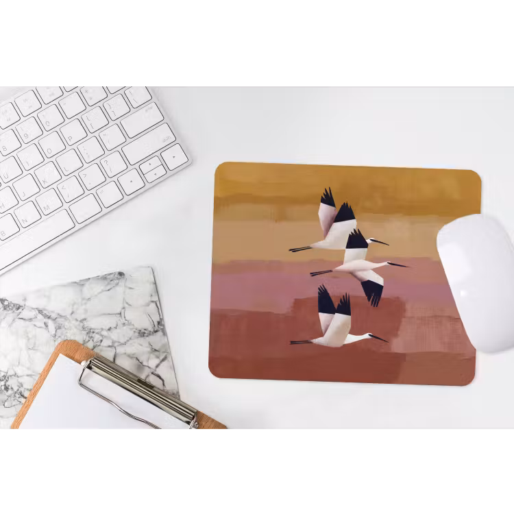 Vogels - Snavel - Abstract muismat rubber klein -witbureau