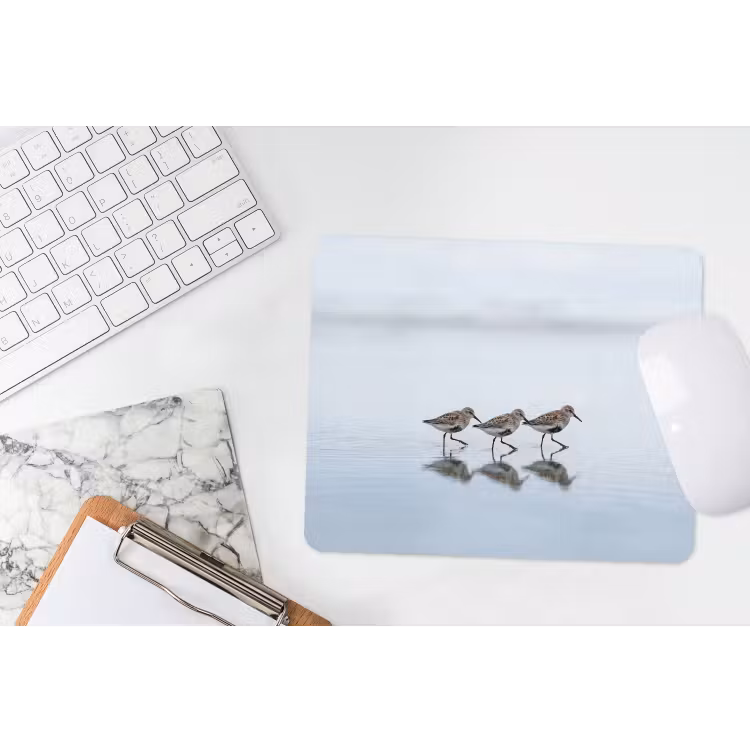 Vogels - Water - Grijs muismat rubber klein -witbureau