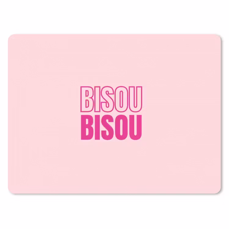 Bisou - Roze - Minimalistisch muismat rubber klein -3d