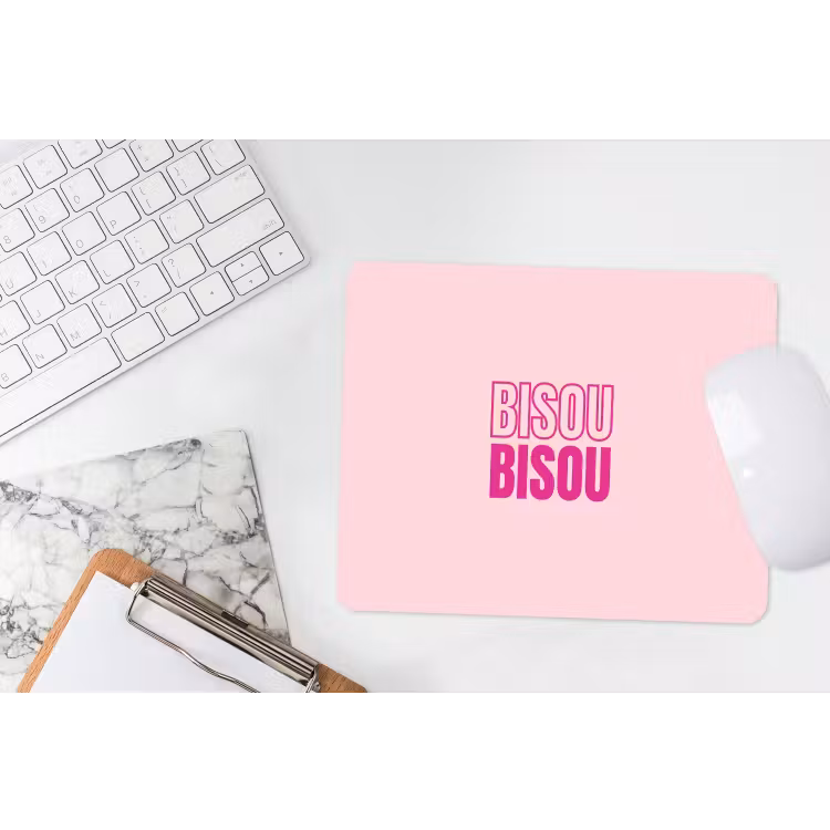 Bisou - Roze - Minimalistisch muismat rubber klein -witbureau