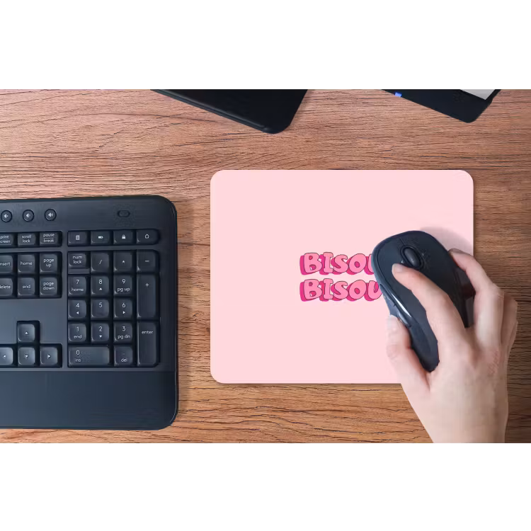 Bisou - Roze - Schaduw muismat rubber klein -toetsenbord