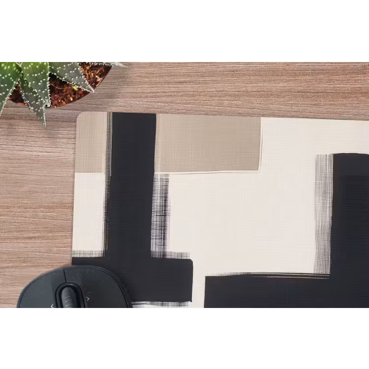 Zwart - Abstract - Japandi muismat rubber klein -closeup