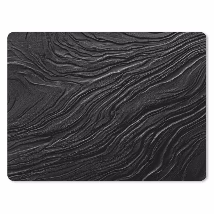 Zwart - Abstract - Hout muismat rubber klein -3d